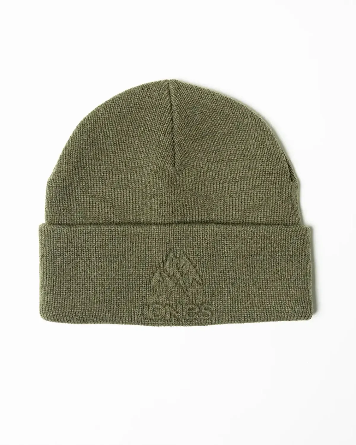Jones Tahoe Beanie in Moss Green, front view