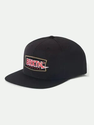 Brixton Lightning Snapback in Black, main view