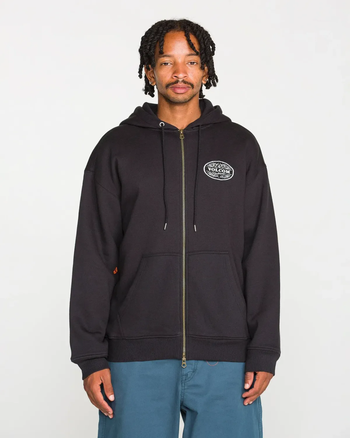 Volcom Men's On The Hunt Workwear Zip Hoodie, Color: Antique Black, Size: M