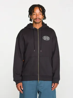 Volcom Men's On The Hunt Workwear Zip Hoodie in Antique Black, main view