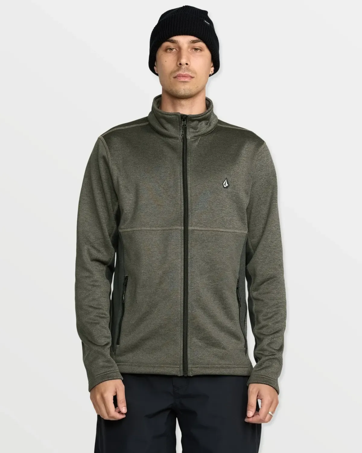 Volcom Men's Snowbound Fleece Full Zip, Color: Military, Size: XL