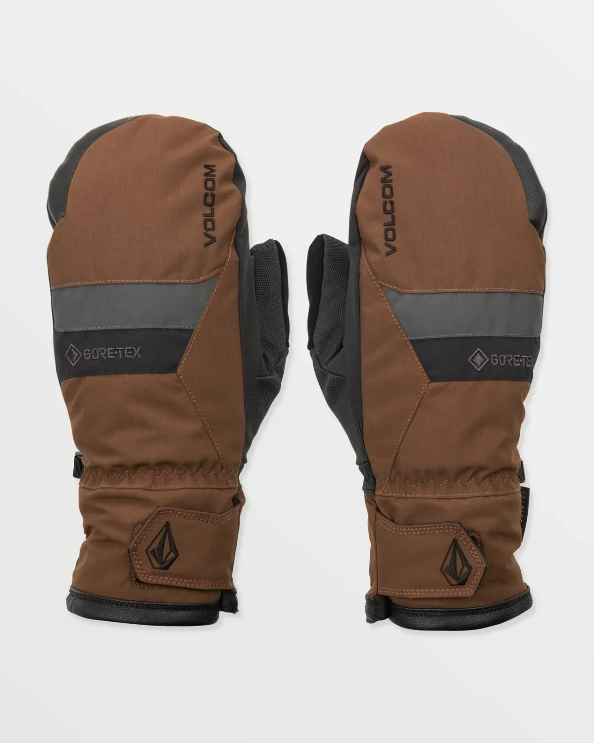 Volcom Men's Stay Dry GORE-TEX Mitts, Color: Brown, Size: L