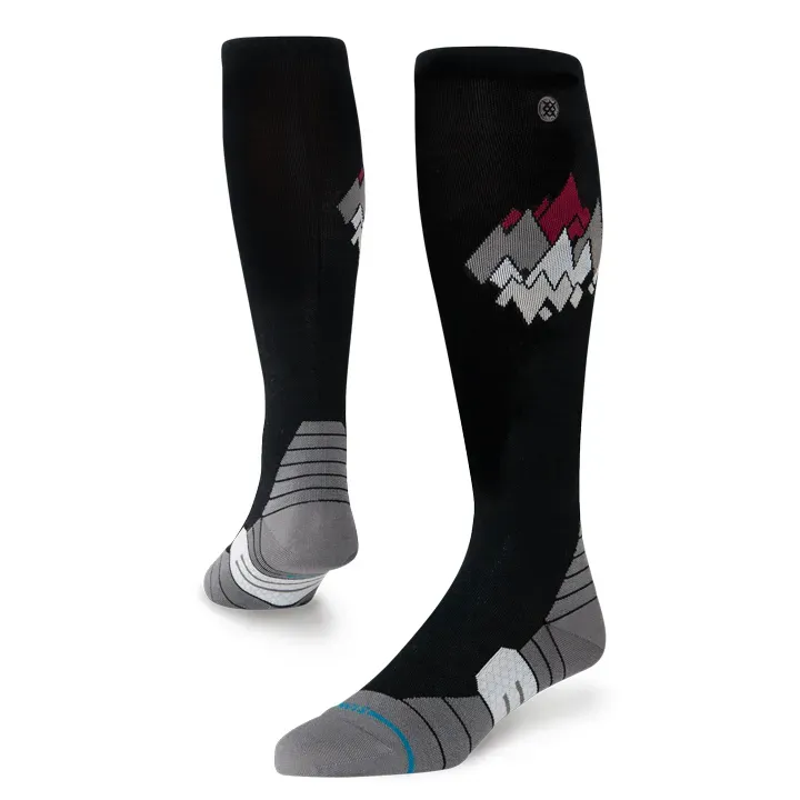 Stance Peaks Ultra Light Wool Snow Socks, Color: Black, Size: L