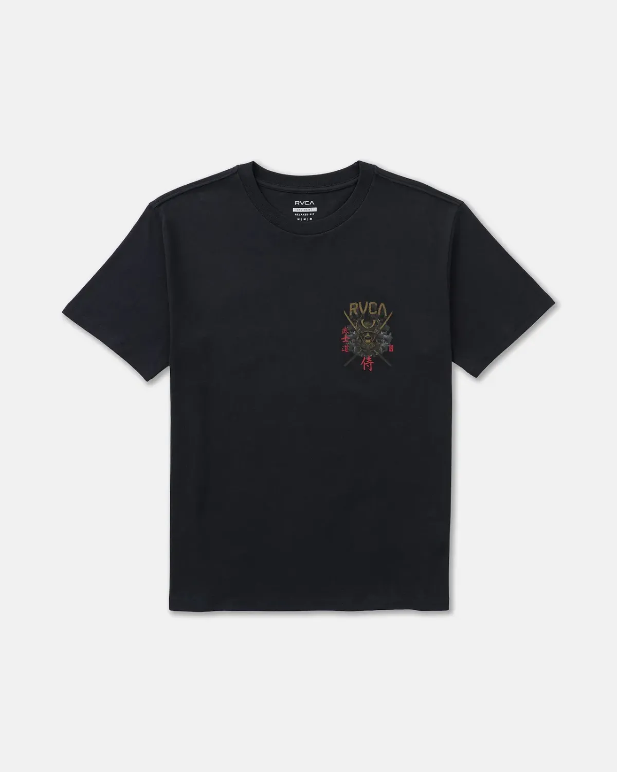 RVCA Men's Bushido Short Sleeve Tee, Color: Black, Size: L