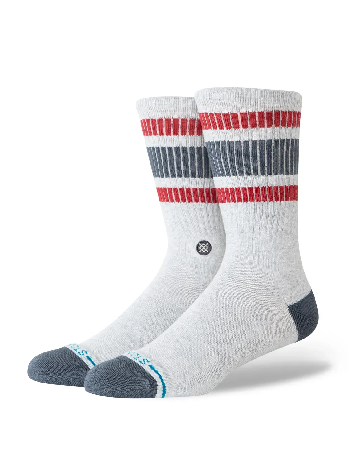 Stance Boyd Pop Stitch Crew Socks, Color: Heather Grey, Size: L