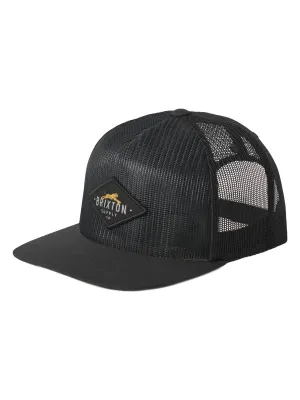Brixton Leaper All Mesh Trucker Hat in Black/Black, alternate view 1