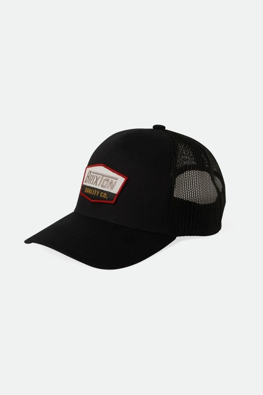 Brixton Regal Netplus MP Trucker Hat, Color: Black/Black