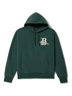 Brixton Men's Predator Relaxed Hoodie in Primal Green Worn Wash, main view