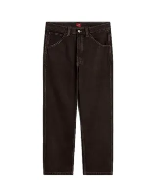 Vans Men's Skate Check-5 Loose Denim Pant in Dark Brown, front view