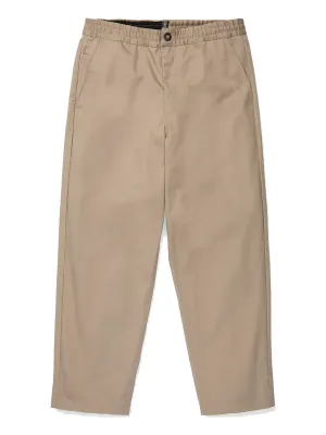 Volcom Men's Capreezy Elastic Waist Pant in Light Khaki, front view
