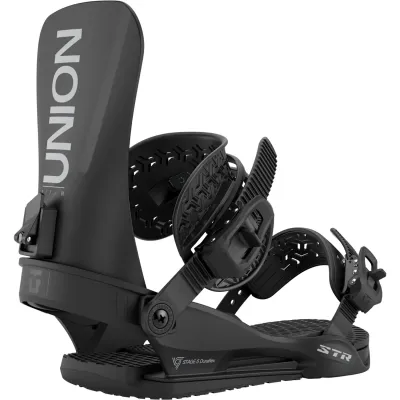 Union Men's STR Snowboard Binding 2026 Union Men's STR Snowboard Binding 2026 in Black, front view