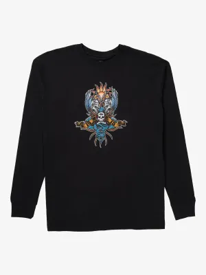 1910 Men's No Voices in the Sky Long Sleeve Tee in the Sky Long Sleeve Tee in Black, main view