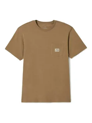 Brixton Men's Woodburn Short Sleeve Tailored Pocket Tee in Khaki, main view