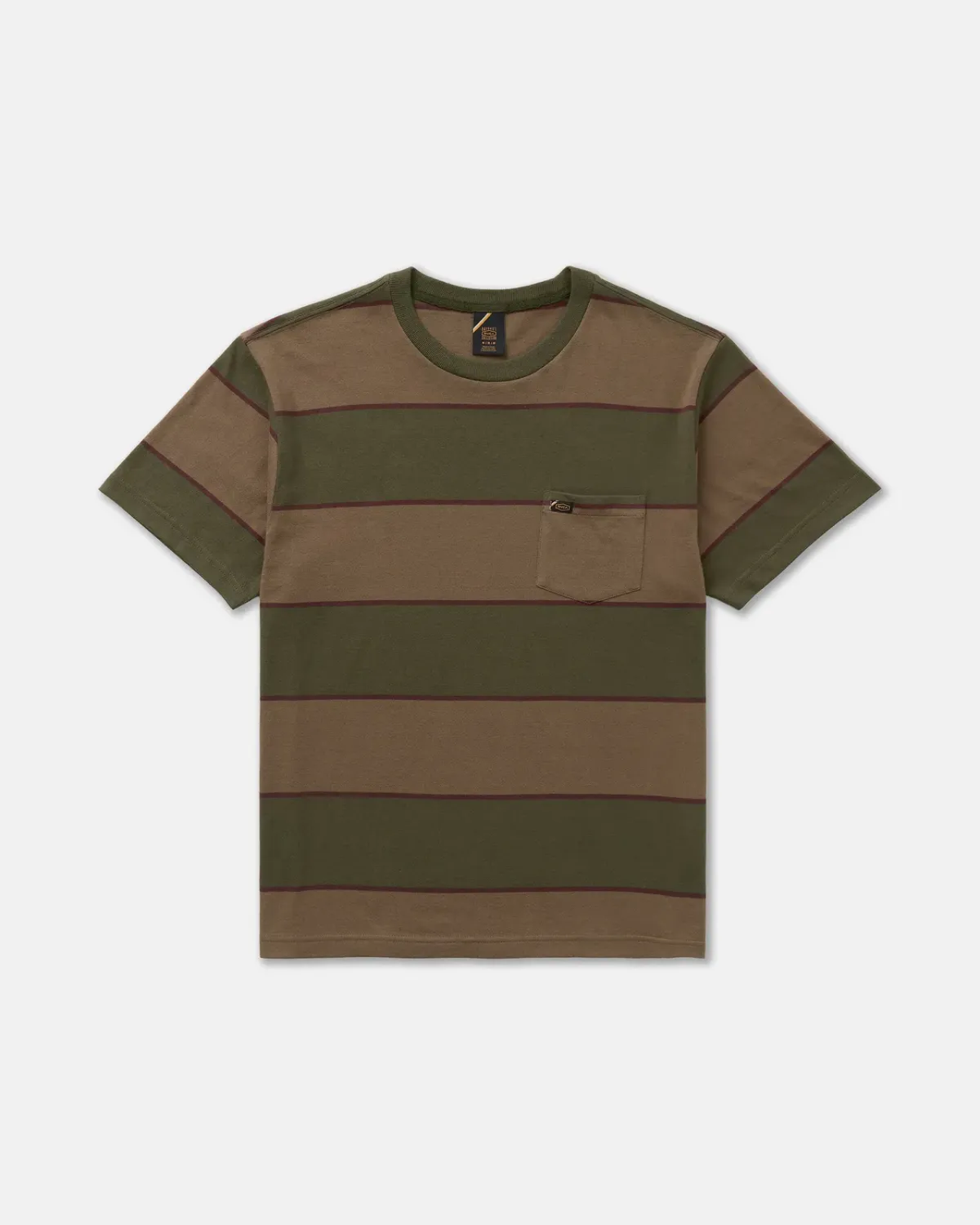 RVCA Men's Dayshift Stripe Short Sleeve Tee, Color: Fatigue, Size: L