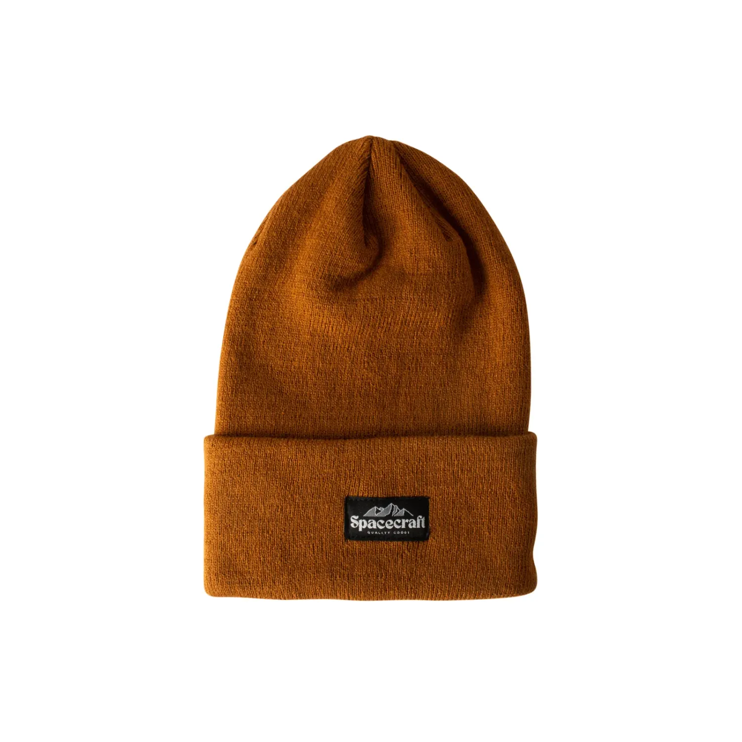 Spacecraft Lotus Cuff Beanie in Cashew, front view