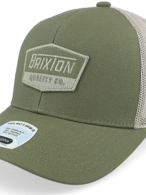 Brixton Regal Netplus Trucker Hat in Olive Surplus/Sand, main view