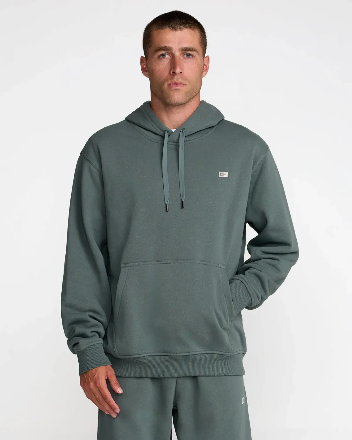 RVCA Men's VA Essential Hoodie, Color: Balsam Green, Size: L