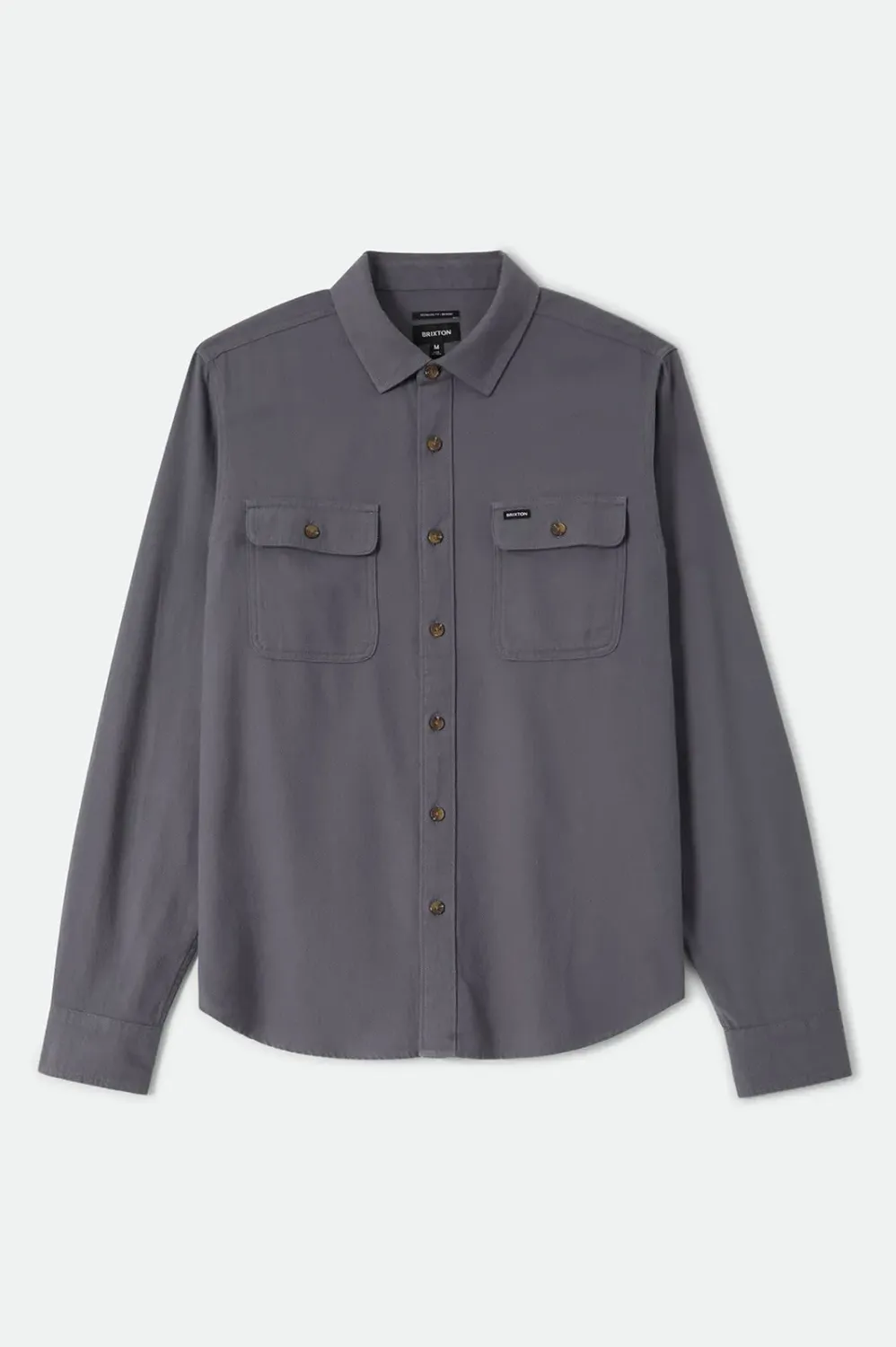 Brixton Men's Bowery Lightweight Ultra Soft Flannel, Color: Future Grey, Size: M