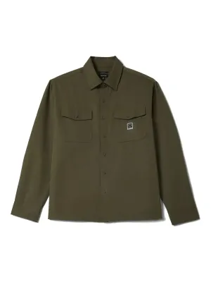 Brixton Men's Journey Lightweight Long Sleeve Shirt in Dark Olive, main view