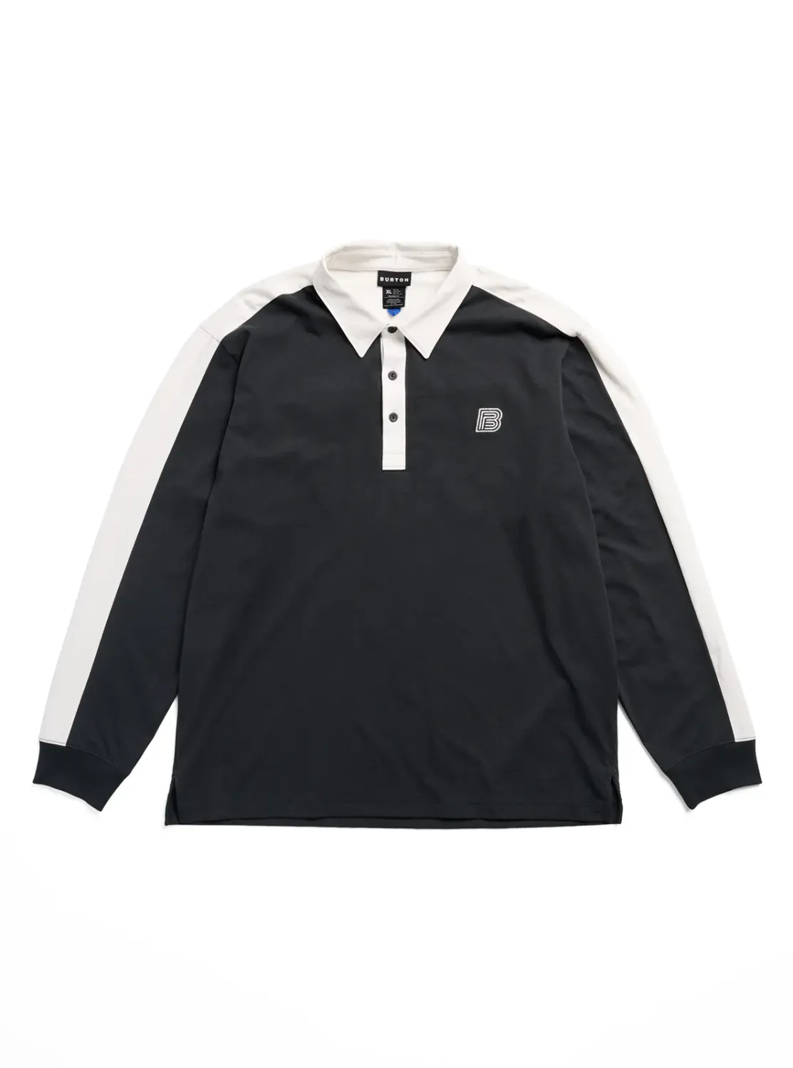 Burton Men's Rugby Shirt, Color: True Black/Stout White, Size: XS