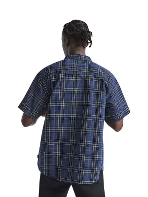 Vans Men's Lawson Plaid Short Sleeve Shirt in Parisian Night/Black, alternate view 1