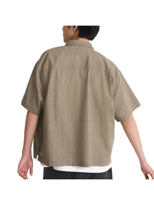 Vans Men's Larkspur Textured Solid Short Sleeve Shirt in Bungee, alternate view 1