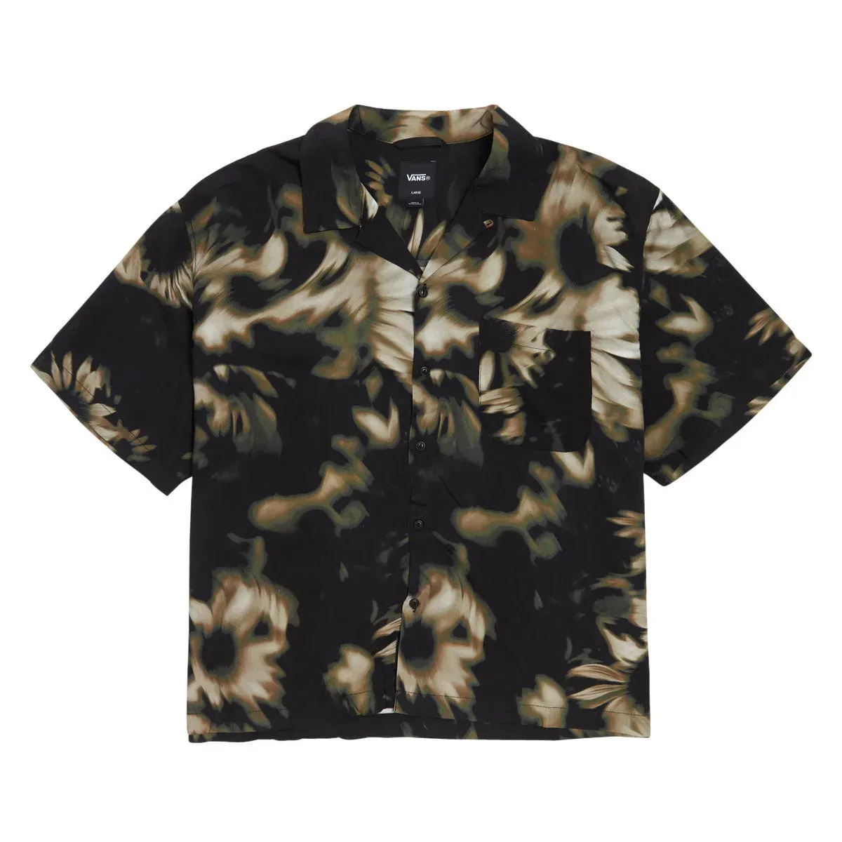 Vans Men's Van Doren Sepia Camp Short Sleeve Shirt, Color: Black, Size: M