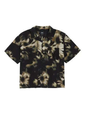 Vans Men's Van Doren Sepia Camp Short Sleeve Shirt in Black, main view
