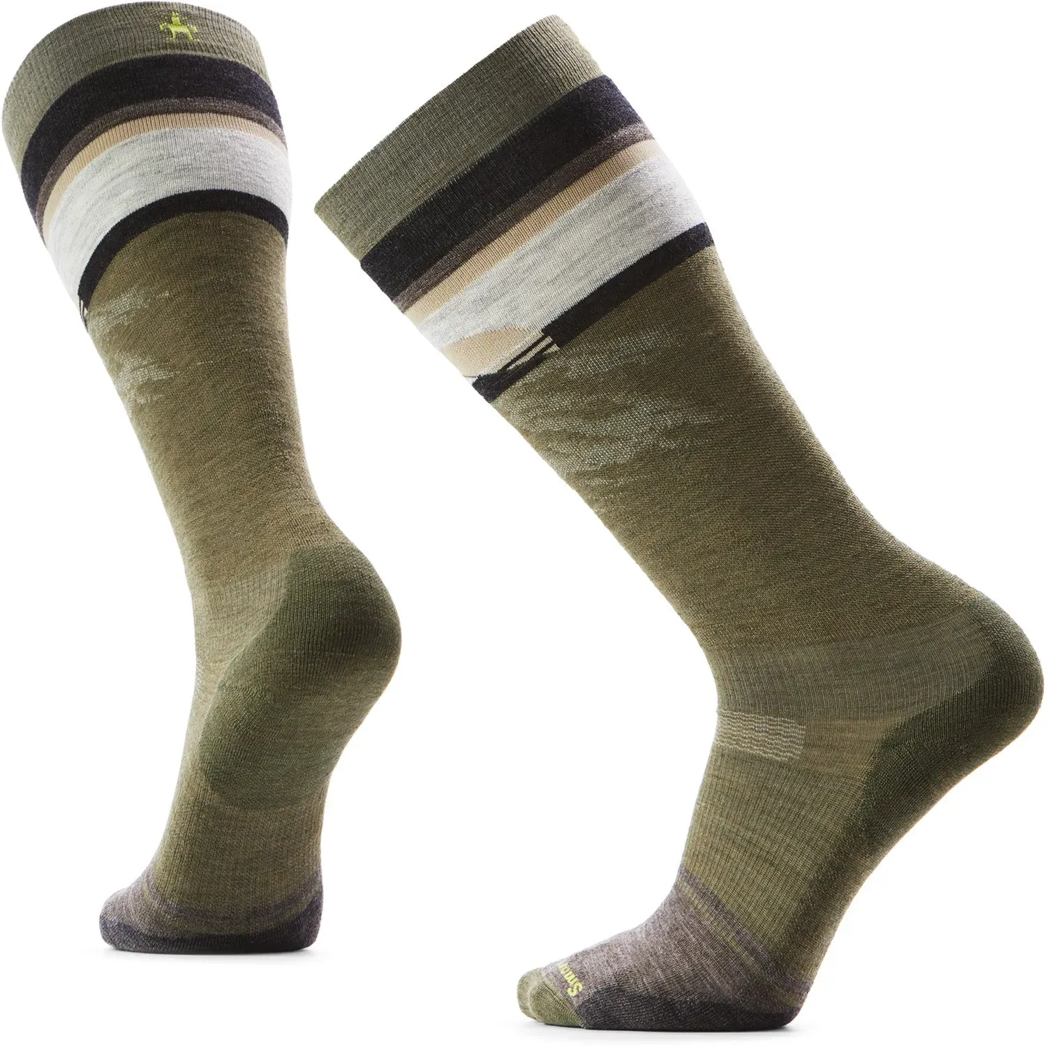 Smartwool Snowboard Targeted Cushion Mountain Sunrise OTC Socks, Color: Winter Moss, Size: L