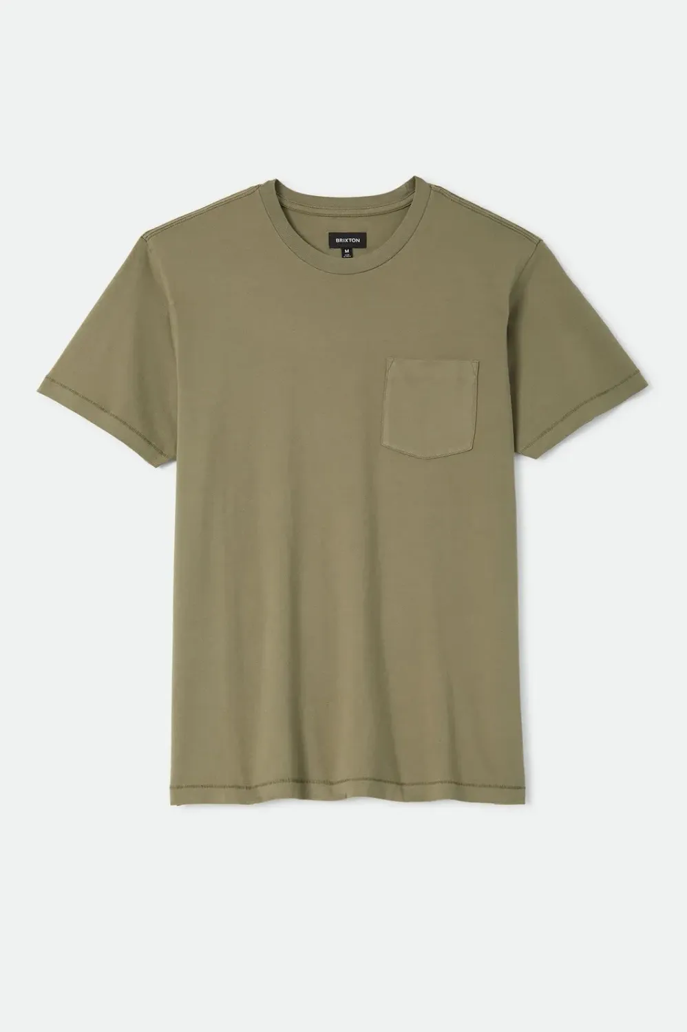 Brixton Men's Baseline Pocket Tee, Color: Olive Surplus Vintage Wash, Size: S