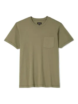Brixton Men's Baseline Pocket Tee in Olive Surplus Vintage Wash, main view