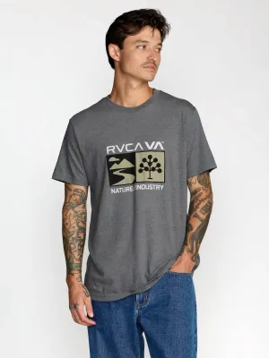 RVCA Men's Harvester Short Sleeve Tee in Smoke, main view