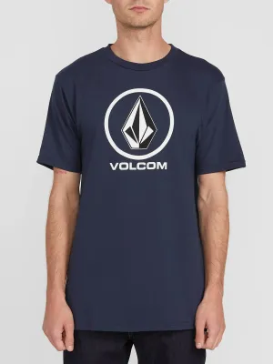 Volcom Men's Crisp Stone Short Sleeve Tee in Navy, front view