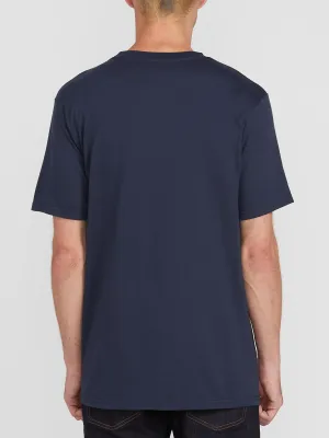 Volcom Men's Crisp Stone Short Sleeve Tee in Navy, alternate view 1