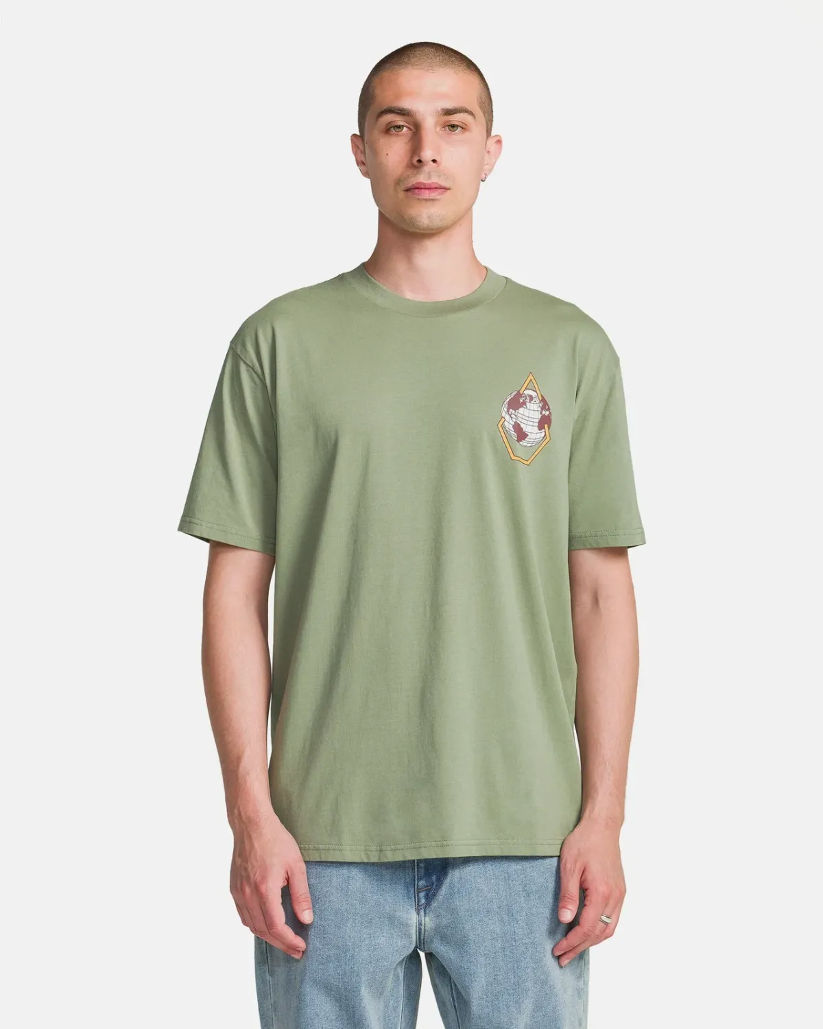Volcom Men's Great Divide Short Sleeve Tee, Color: Brolive, Size: XL