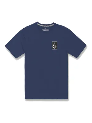 Volcom Men's Skate Vitals Originator Short Sleeve Tee in Estate Blue, front view