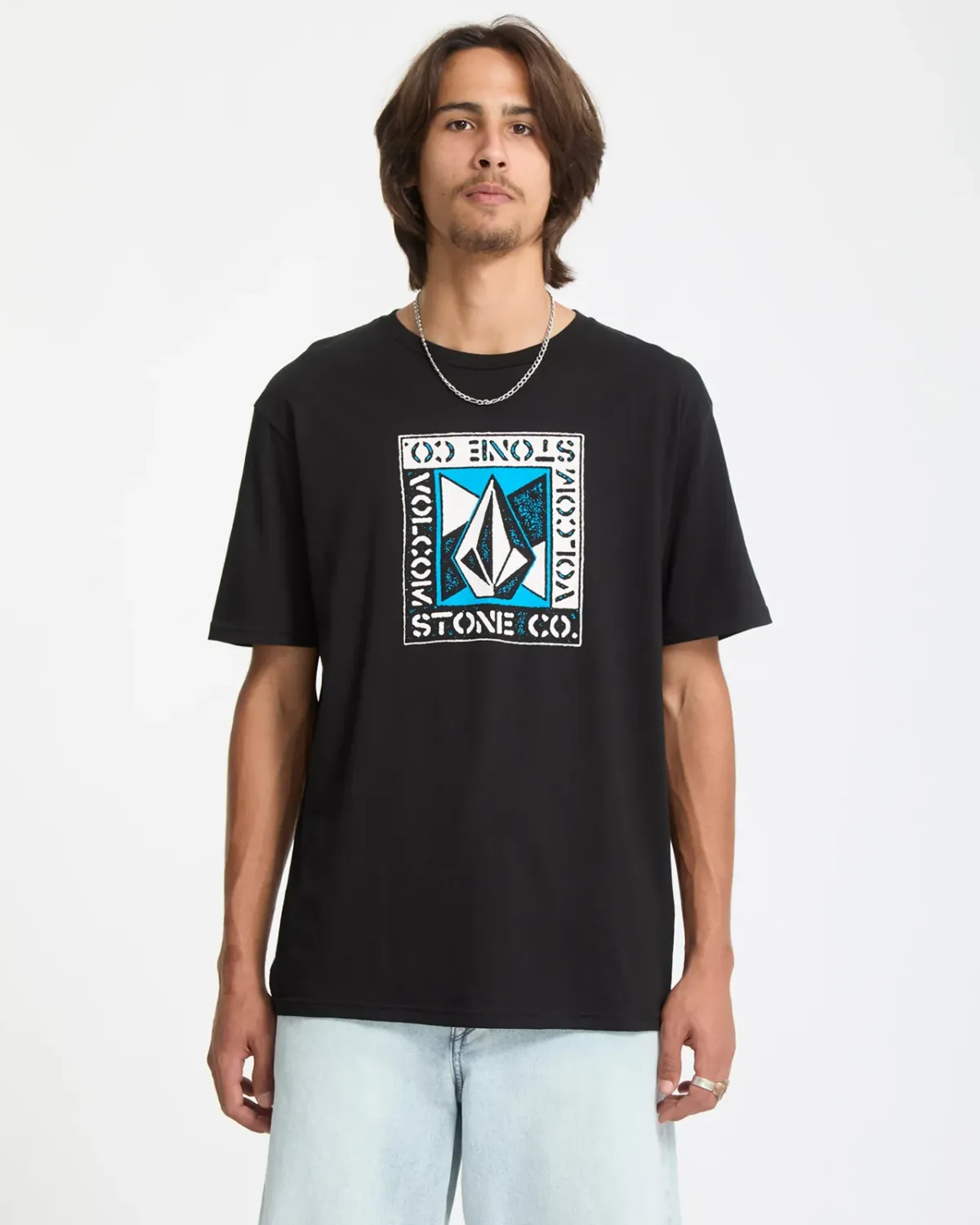 Volcom Men's Angle Iron Short Sleeve Tee, Color: Black, Size: L