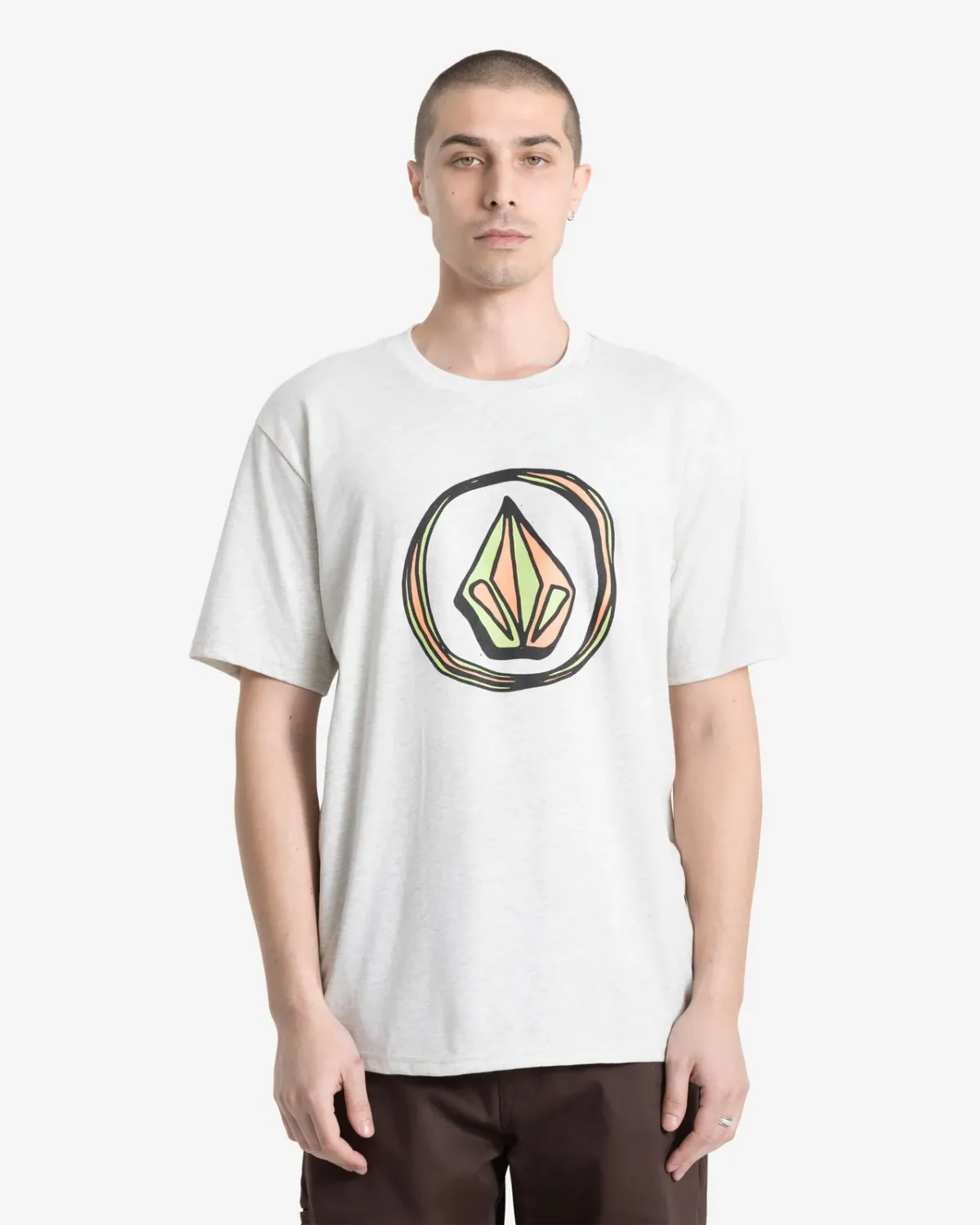 Volcom Circle Stones S/S Tee, Color: Stone Heather, Size: S