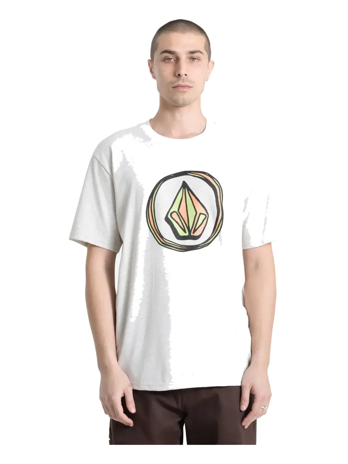 Volcom Men's Circle Stones Short Sleeve Tee, Color: Stone Heather, Size: S