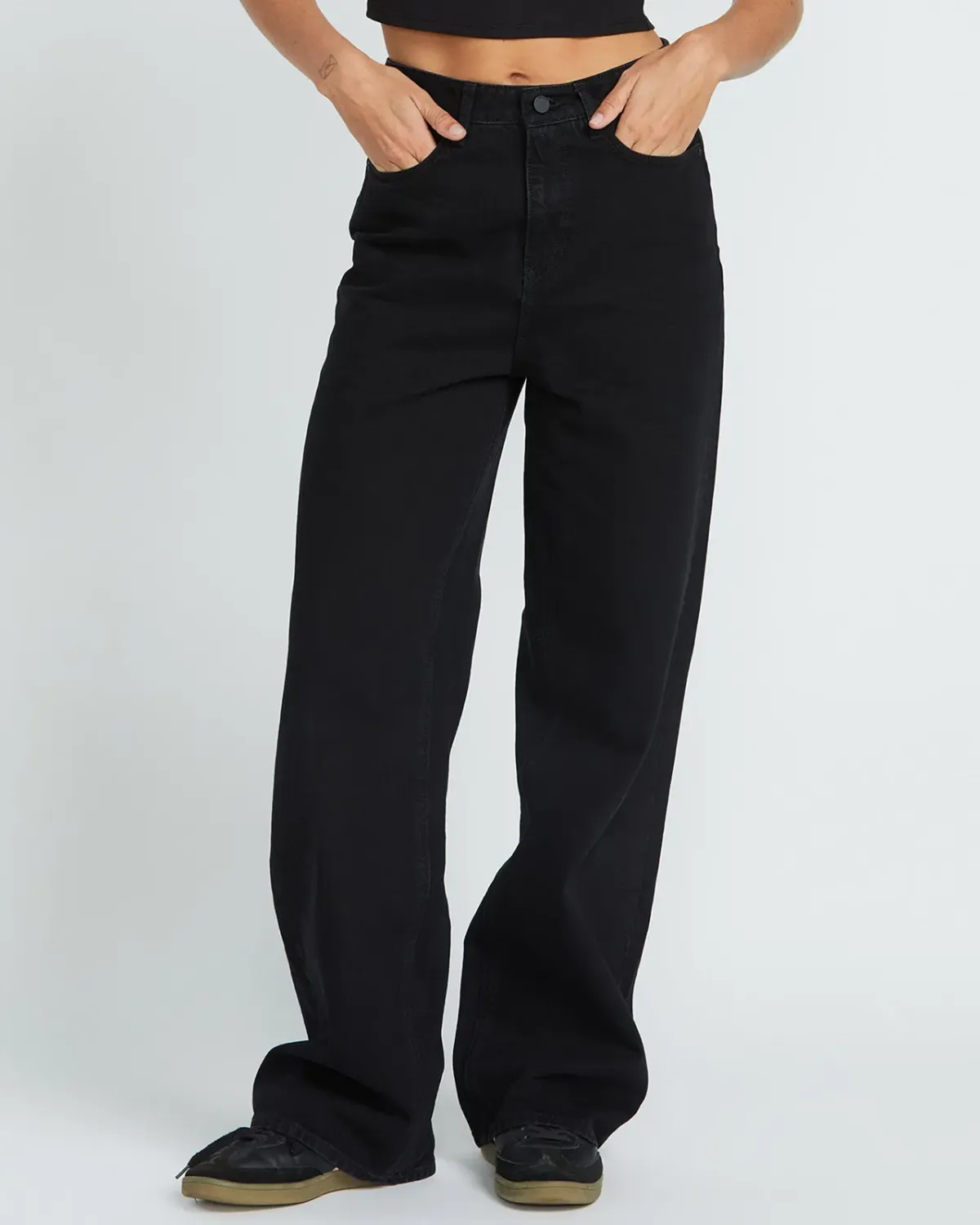 Volcom Women's Stoned Boyfriend Hirise Jeans, Color: Black, Size: 26