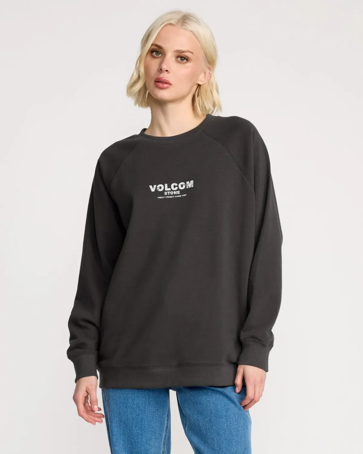 Volcom Women's Stone Magic Crew Sweatshirt, Color: Vintage Black, Size: S