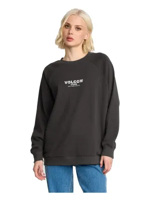 Volcom Women's Stone Magic Crew Sweatshirt in Vintage Black, main view