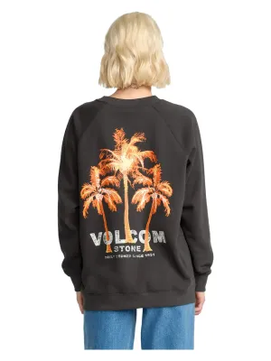 Volcom Women's Stone Magic Crew Sweatshirt in Vintage Black, alternate view 1