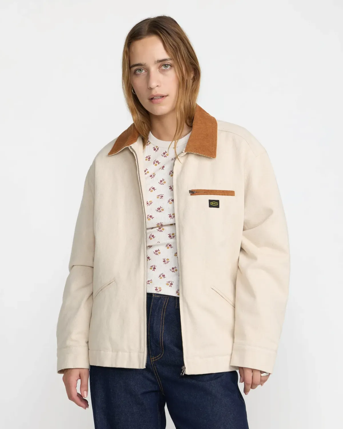RVCA Women's Michigan Mechanics Jacket, Color: Natural, Size: M
