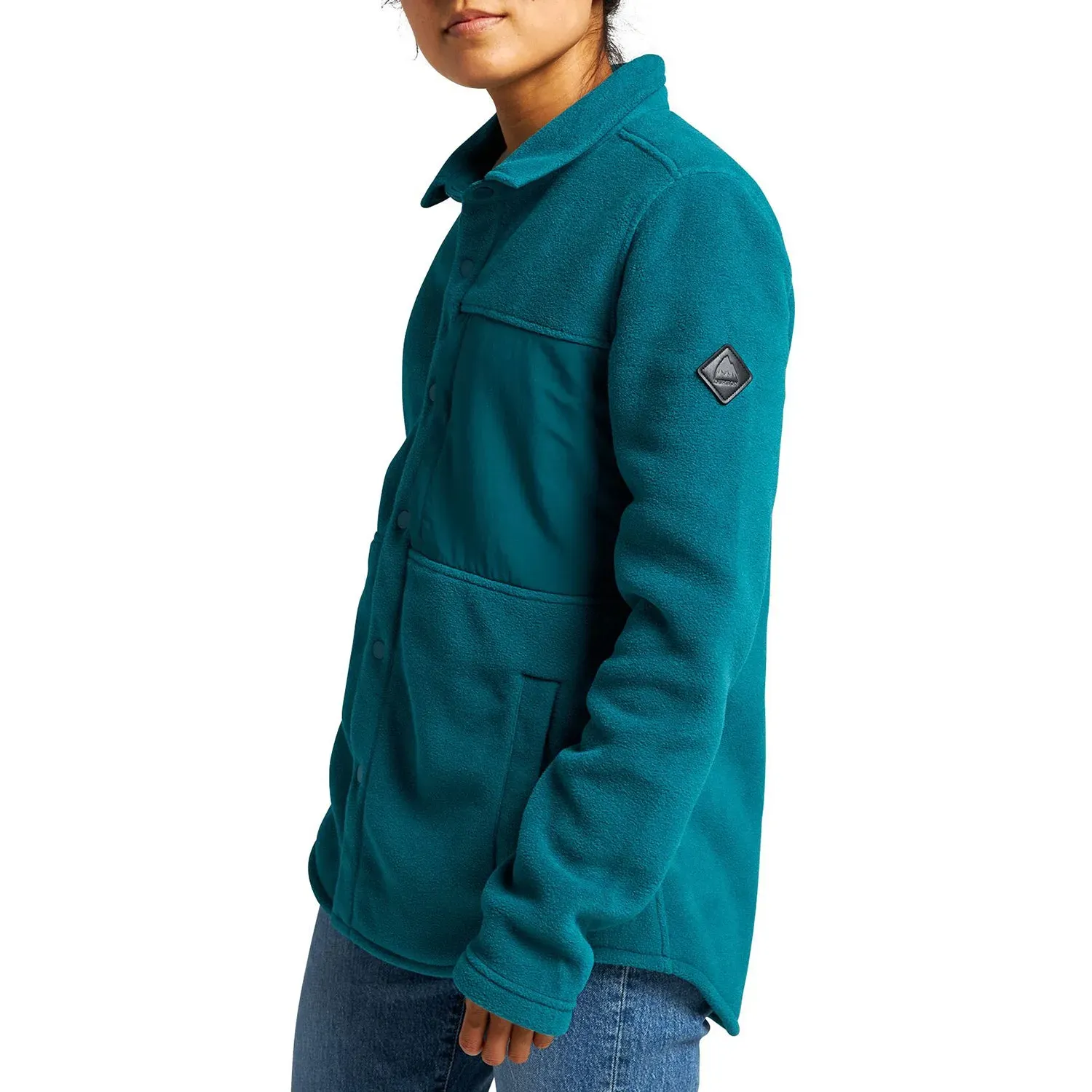 Burton Women's Hearth Snap-Up Fleece, Color: Shaded Spruce, Size: L