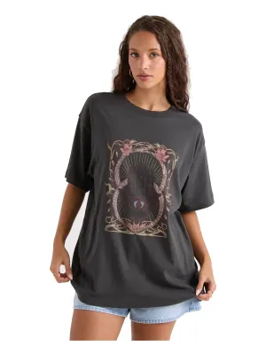 Volcom Women's Gatekeeper Stones Throw Tee in Vintage Black, main view
