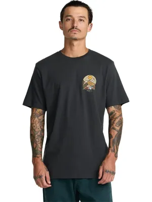 RVCA Men's River Run Short Sleeve Tee in Black, main view