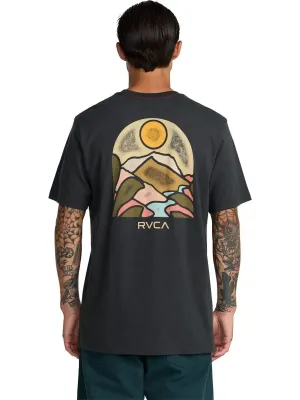 RVCA Men's River Run Short Sleeve Tee in Black, alternate view 1