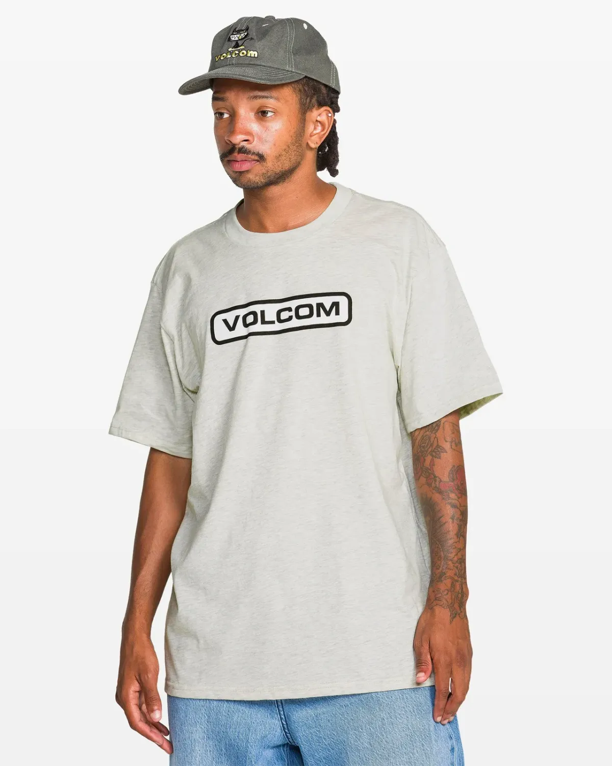 Volcom Men's Eurobox Short Sleeve Tee, Color: Stone Heather, Size: S