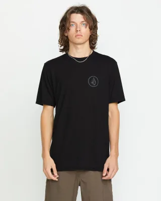 Volcom Men's Stone Tech S/S Tee in Black, front view